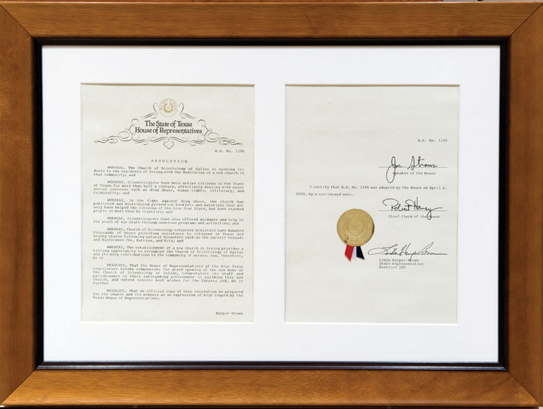 Resolution scientologie de la Chambre des représentants du Texas Resolution scientologie de la Chambre des représentants du Texas