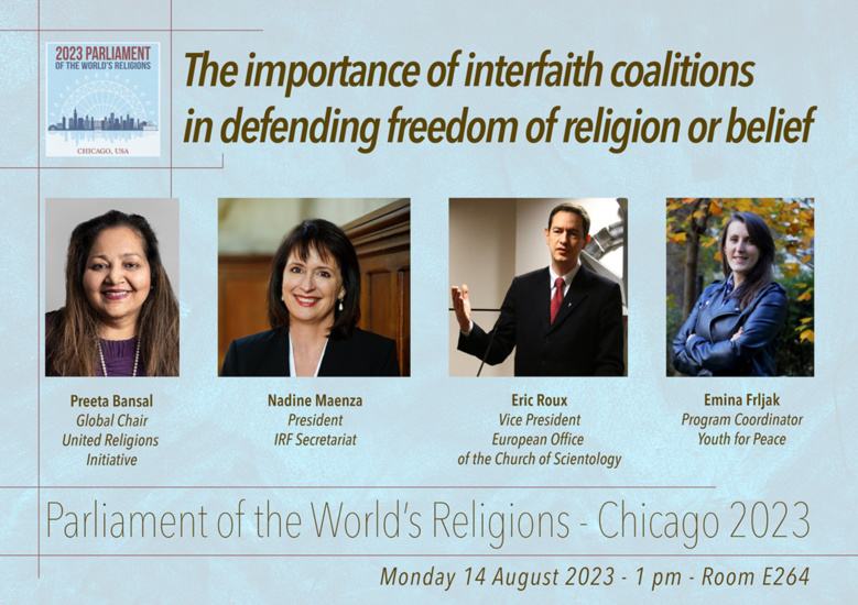 Parlement des Religions du Monde 2023 - liberté de religion à l'affiche