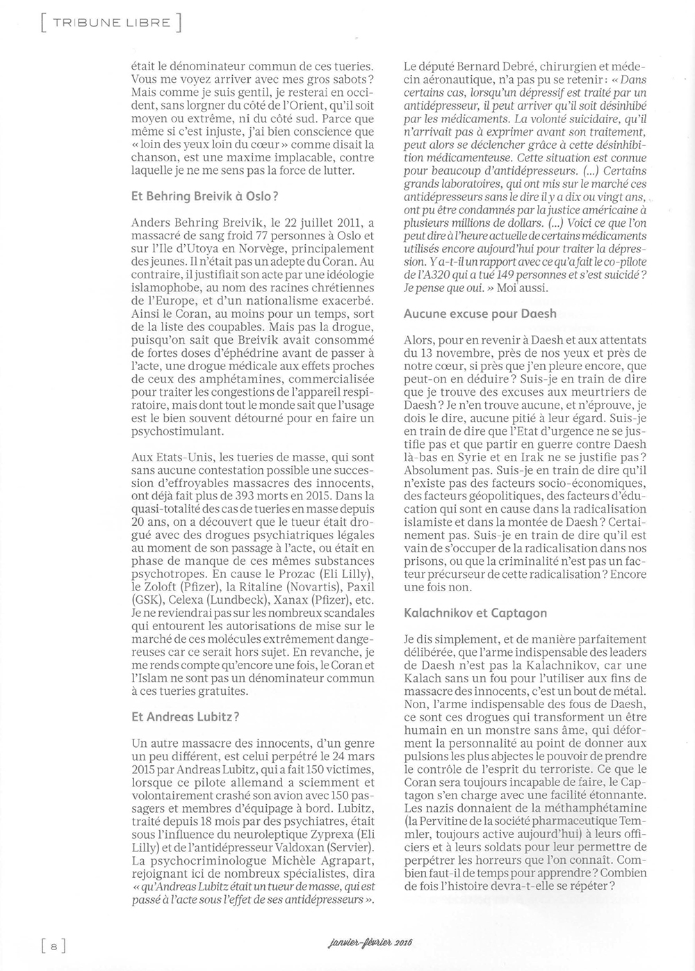 Nice: Daesh ou psychiatro-pharmacologie Nice: Daesh ou psychiatro-pharmacologie