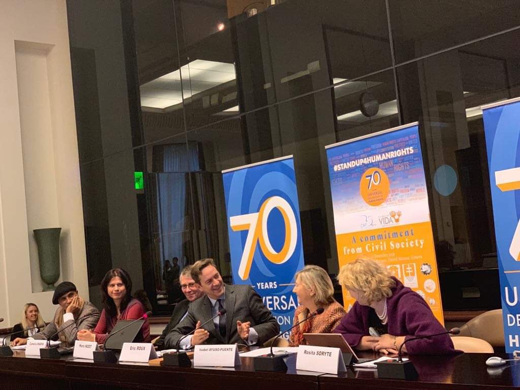 Aux Nations-Unies à Genève pour le 70è anniversaire de la Déclaration Universelle des Droits de l'Homme Aux Nations-Unies à Genève pour le 70è anniversaire de la Déclaration Universelle des Droits de l'Homme