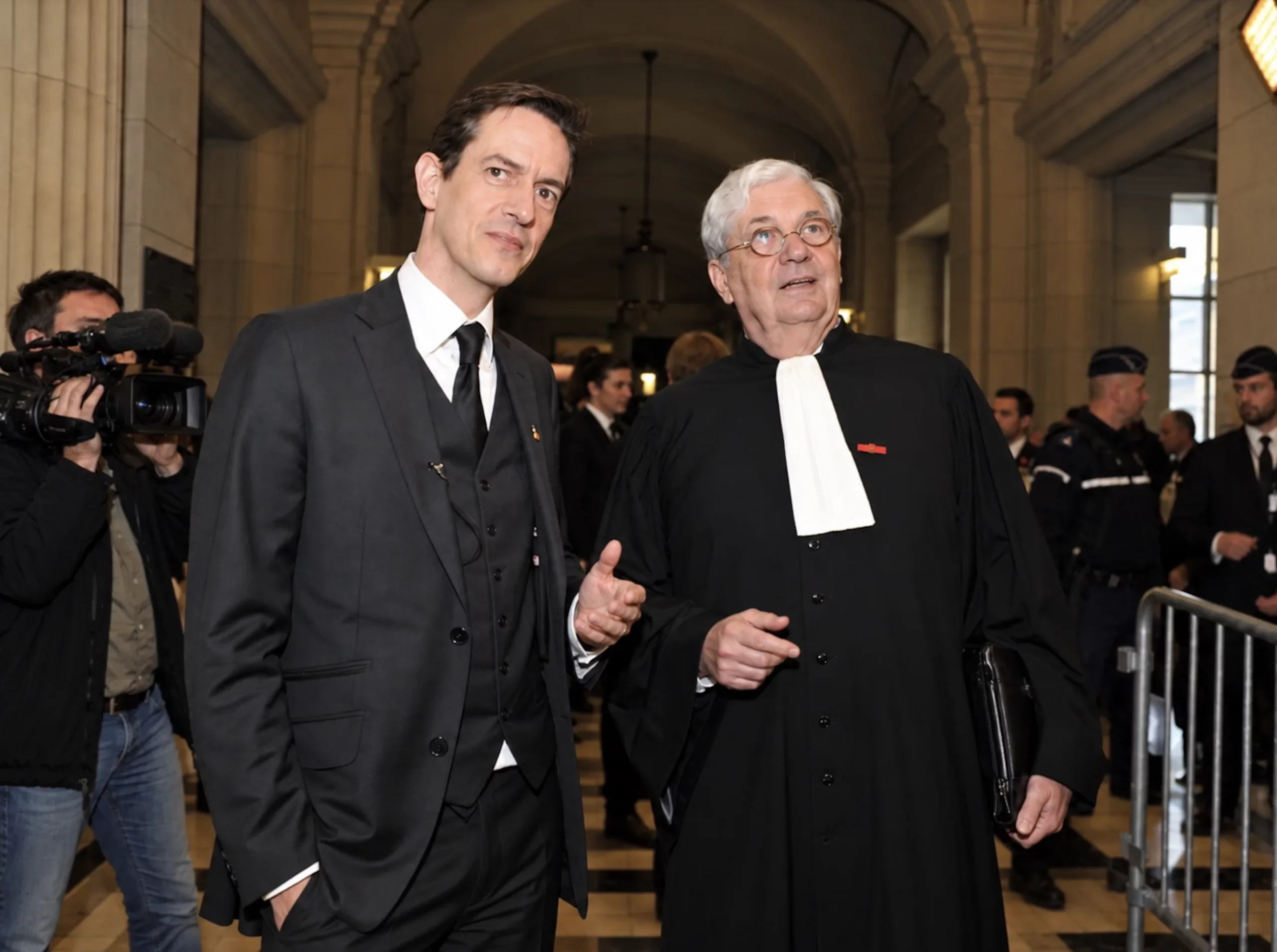 Eric Roux et Michel de Guillenchmidt en 2011 au Palais de justice de Paris